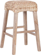 JONATHAN Y BSL1101B Maui 29.5" Rustic Bohemian Hyacinth/Wood Backless Bar Stool for Home, Kitchen, Dining Room, Workspaces, Cafes and Resturants, Natural Woven Seat with Natural Wood Frame