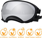 Large Dog Sunglasses, Dog Goggles with Adjustable Strap UV Protection Winproof Dog Puppy Sunglasses, Suitable for Medium-Large Dog Pet Glasses, Dogs Eyes Protection