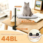 16-Inch Cat Desk Bed - 360° Rotating & Adjustable, Soft Faux Fur, Supports Up to 44lbs, Removable & Washable, Modern Indoor Cat Furniture for Office Desks, Gaming Tables & Island Tables (Round)