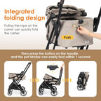X2 Pet Stroller, Dog Cat Stroller for Small Pets Under 44lbs, Equipped with Detachable & Foldable Carrier, Waterproof Pad & Sunshade Canopy,Camel (Camel)