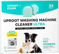 Uproot Clean Washing Machine Cleaner Tablets Ultra - 40% Stronger Formula: Designed for Pet Owners, Remove Residue, Grime & Odors, Compatible with HE, Top & Front Load, 24 Pack - 12 Month Supply