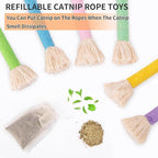 Retro Shaw Cat Toys Chew Ropes with Catnip, 6 Pack, Safe Teeth Cleaning Kitten Toys for Indoor Cats Kitty, Cat Nip Kicker Interactive Pet Toys 6.1 Inches