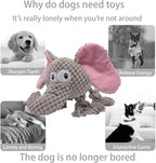AIMETING Dog Toys, Durable Dog Chew Toys, Dog Squeak Toy with Fun Crinkle Paper, Plush Toys Suitable for Small, Medium, Large Dogs (Elephant)