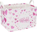 CLOCOR Rectangular Valentines Basket Empty,Toys Storage Basket,Waterproof Gift Basket,Room Decor(Valentine Basket)