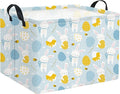 Rectangular Easter Basket Kids Storage Basket Gift Basket Baby Storage Basket Cute Kids Toy Storage Bin Organizer Shelf Book Basket Room Decor(Blue Easter Bunny)