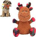 Rypet Pet Christmas Toy Dog Stuffed Squeaky Toys Puppy Durable Plush Toy Reindeer Dog Toys for Medium Small Dogs