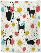 ICMOLYYENLO Abstract Cat Tapestry, Medieval Abstract Atomic Star Cat Vintage Home Wall Hanging Art Tapestry for Bedroom Living Room Dormitory 60x80 Inch