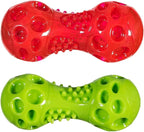 Chase 'n Chomp Squeak and Light Up Dumbbell Dog Toy, Mental & Physical Stimulation, Small, 2 Pack