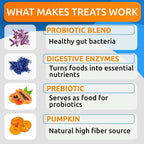Bark&Spark Dog Probiotics & Digestive Enzymes (Gut Health) Allergy & Itchy Skin - Pet Diarrhea Gas Treatment Upset Stomach Relief, Digestion Health Prebiotic Supplement Large Dog Treats (240Ct Bacon)