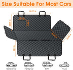 Waterproof Dog Car Seat Cover for Back Seat - Durable, Scratch Proof Pet Hammock with Nonslip Design & Storage Pockets, Fits Cars, SUVs, Trucks - L, Black