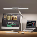 Honeywell LED Desk Lamp with Clamp - HJ1 Sunturalux Eye-Caring Clip on Lights for Home Office, 1200LM Clamp Lamp 4 Color Modes Stepless Dimming Task Desk Light for Working White