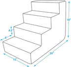 Best Pet Supplies Dog Stairs & Steps - Foam Steps for Small Dogs & Cats, Non-Slip Indoor Balanced Pet Step Support, Dog Ramp, No Assembly, Gray Lattice Print, 4-Step (18-inch Height)