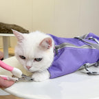 Cinf Cat Nail Clipping Cleaning Grooming Restraint Bag No Scratching Biting for Bathing Nail Trimming Injecting Examining(Taro,M)