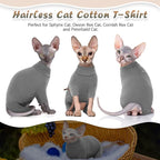 ROZKITCH Cat Pajamas for Cats Only, Breathable Soft Jumpers for Sphynx Only, Coat with Four Legs, Warm Sweater T-Shirt Pajamas Jumpsuit Vest Cornish Rex, Devon Rex, Peterbald Grey M