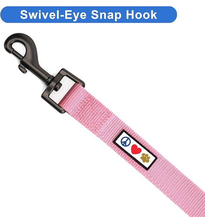Pawtitas 6 FT Solid Color Leash for Puppy - Comfortable Handle Dog Training Leash - Extra Small/Small Millennial Pink