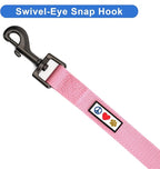 Pawtitas 6 FT Solid Color Leash for Puppy - Comfortable Handle Dog Training Leash - Extra Small/Small Millennial Pink