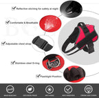 Bolux Dog Harness, No-Pull Reflective Dog Vest, Breathable Adjustable Pet Harness with Handle for Outdoor Walking - No More Pulling, Tugging or Choking (Red, S)