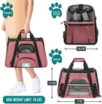 PetAmi Airline Approved Pet Carrier for Cat, Soft Sided Dog Carrier Small Dog, Cat Travel Supply Accessories Indoor Cats, Ventilated Pet Carrying Bag Medium Large Kitten Puppy, Small Heather White Red