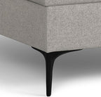 SIMPLIHOME Rebecca 36 inch Wide Contemporary Square Mid Century Coffee Table Storage Ottoman with Lift Up Lid in Cloud Grey Polyester Linen, Assembled, For the Living Room, Entryway and Family Room