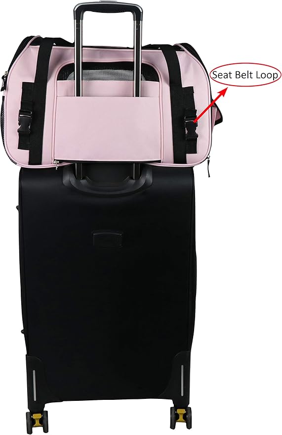 EliteField Soft Sided Pet Carrier (3 Year Warranty, Airline Approved), Multiple Sizes and Colors Available (Large: 19" L x 10" W x 13" H, Pink)