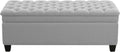 51" Fabric Storage Ottoman Bench, Upholstered Rectangle End of Bed Storage Ottoman Tufted Living Room Bedroom Bench with Safety Hinge, Solid Wood Legs, Loads 500 lb(Light Grey)