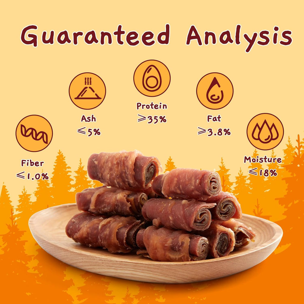 Jungle Calling Triple Flavor Rolls Dog Treats, Made with Real Chicken Duck Beef Meat, Rawhide Free Dogs Snacks,Healthy, Easily Digestible, and High Protein Treat, 10.6 oz