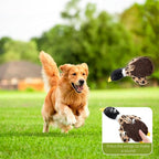 Duck Dog Squeaky Toy for Aggressive Chewers - No Stuffing Durable Plush with 4 Squeakers & Crinkle Wings, Chew Proof Puppy Toys for Small Medium Large Dogs (Black & Brown)