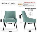 Velvet Dining Chairs Set of 4,Green Upholstered Living Room Chairs with Black Metal Legs, Modern Tufted Accent Chairs for Living Room, Study Room, Kitchen