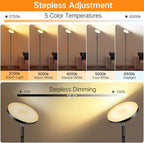 OUTON Smart RGB Floor Lamp, 36W LED Modern Torchiere Sky Lamp, Super Bright Stepless Dimmable Standing Tall Lamp with APP, Remote and Touch Control, LED Lamps for Living Room Bedroom,Gaming Room