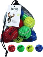 AMA SPORT Tennis Balls for Dogs 12 Pack 2.5" Multi Colors Dog Tennis Balls for Puppy Small Medium Dog Toys, Designed for Dogs Floating Water-Hunting Fetch Fun Playing Daily Exercise Mid-air Catching