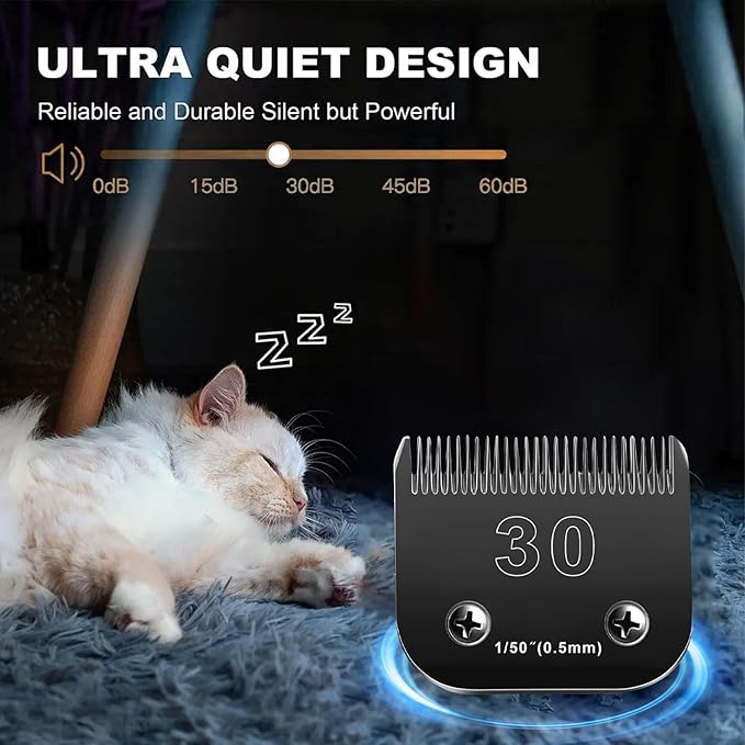 2PCS 30 Blades Dog Grooming Blades Compatible with Andis Dog Clippers Blades,Dog Clipper Blades Compatible with Oster A5,Wahl km10 Dog Clippers,Stainless-Steel Blade Sharp
