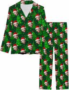 MyPupSocks Custom Face Pajamas for Women Set, Personalized Photo Long Sleepwear XS-XXL