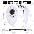 Frienda 18 Pieces Dog Training Clicker, Pet Behavioral Training Clickers with Wrist Strap for Dogs Cats Puppy Birds Horses (White)