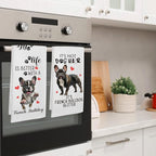 French Bulldog Gifts Kitchen Towels Set of 2, Funny Dog Hand Towels for Bathroom Decor, French Bulldog Gifts for Women DogLovers, Frenchie Dog Gift Dishcloths Dish Towel forKitchen 16X24 Inches
