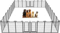 Dog Playpen Outdoor 32 Panels Heavy Duty Dog Fence 47" Height Anti-Rust with Doors Portable for RV Camping Yard, Total 71FT, 406 Sq.ft, Snowy Black