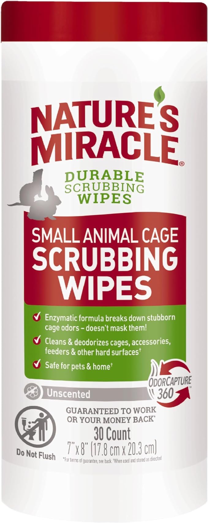 Nature’s Miracle Small Animal Cage Scrubbing Wipes 30Ct