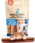 Amazing Dog Treats Bully Stick for Dogs (Extra Thick/Jumbo 6 Inch - 6 Count) - Long Lasting, Safe Chews