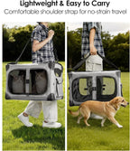 Extra Large Cat Carrier for 2 Cats, XL with Removable Divider, Foldable Soft-Sided Pet Carrier with Storage Tote, Portable Travel Crate for Large Cats, for Car & Home Use, 24" x 17" x 17"