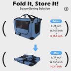 Large Cat Carrier 24"x16.5"x16.5" Portable Dog Crate for Small Medium Dogs Collapsible Traveling Pet Crate with Collapsible Bowl