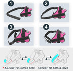 Bolux Dog Harness, No-Pull Reflective Dog Vest, Breathable Adjustable Pet Harness with Handle for Outdoor Walking - No More Pulling, Tugging or Choking (Rose red, S)