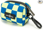 Lucy & Co. Have a Nice Day Everyday Dog Poop Bag Holder - Leak Proof Dispenser - Hygienic Pet Poop Pickup - Purple Checker