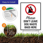 No Pets Allowed in Athletic Field Areas (2 Pack) Double Sided 12x18 Inches, Corrugated Plastic with Metal H Stake, Made in USA