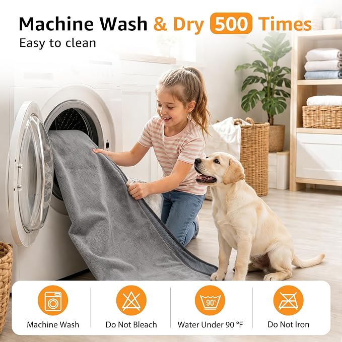Washable Dog Pee Pads 24x36 2Pack Reusable, Absorb Dog Mats Non-Slip for Puppy Training, Whelping, Potty, Playpen, Crate