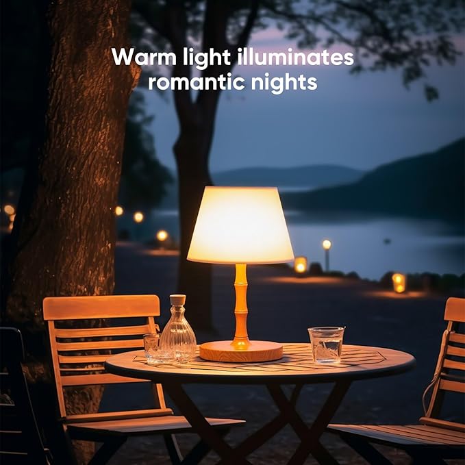 Adjustable Outdoor Lights Powered by Battery, Suitable for Offices and bedrooms, Children's Sleep, Courtyard Camping Restaurant LED Night Lights, Rechargeable Battery Driven Lights (Yellow)