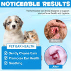 Dog Ear Infection Treatment, Cat & Dog Ear Cleaner for Itchy Relief, Antiseptic,Waxing,Cleansing, Ear Mite Treatment for Dog Cats, Yeast Ears Infection Treatment for Dogs, 2.02fl.oz