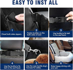 Dog Car Seat Pet Booster Seat Pet Travel Safety Car Seat,The Dog seat Made of Materials is Safe and Comfortable, and can be Disassembled for Easy Cleaning (Off White)