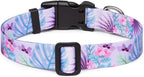 Mercano Adjustable Dog Collar - Special Design Patterns, Soft Nylon Comfortable Durable Pet Collar for Small Medium Large Dogs (S, Floral Purple)