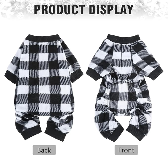 SCENEREAL Dog Pajamas for Small Medium Large Dogs Soft Pet Sweater Clothes Warm Puppy Onesie Outfits for Doggie Winter Christmas - Dog Jammies Pjs