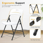 24 Pack Folding Chairs, 700lbs Capacity Heavy Duty Folding Chair with Reinfoced Steel Frame for Indoor/Outdoor Use, White Plastic Foldable Chairs for Party, Patio, Meeting, Wedding and School