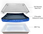 Guinea Pigs Litter Box with Stainless Steel Grid & 2 Reusable Waterproof Liners, Small Animal Potty Tray for Dwarf Rabbit,Ferret,Chinchilla